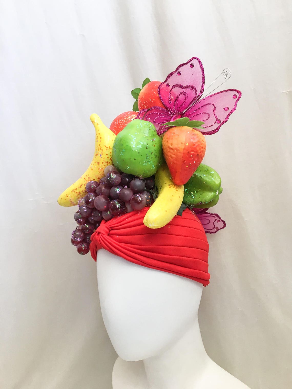 Glitter Fruit Turban Headdress // Fruit Headdress 1940s Etsy