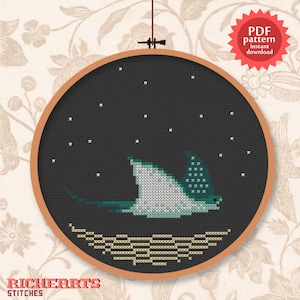 Sting ray day - PDF cross stitch pattern