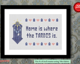 Home is where the TARDIS is - Doctor Who inspired PDF cross stitch pattern