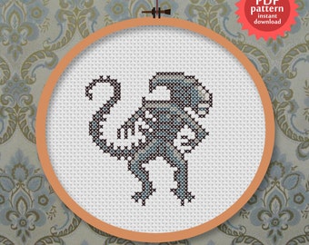 Alien PDF cross stitch pattern