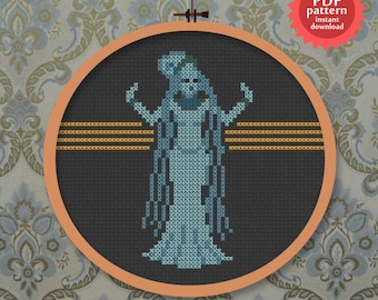 The Diva - Blue Alien opera singer PDF cross stitch pattern