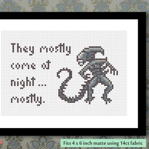 Aliens Quote PDF Cross Stitch Pattern