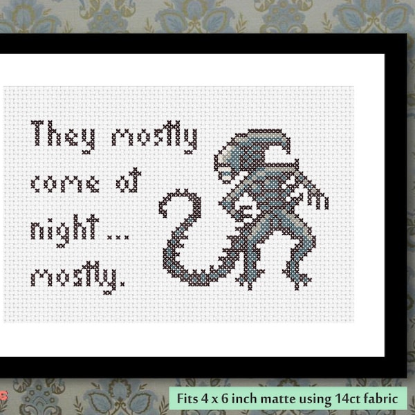 Aliens Quote PDF Cross Stitch Pattern