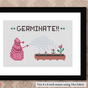 Germinate! Germinate! - Pink dalek PDF cross stitch pattern