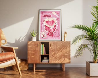 Stampa artistica dello zodiaco della Bilancia: decorazione per la stagione della Bilancia (download digitale)