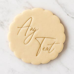 Custom Text Cookie Cutter Personalized Any Message Embossed Fondant Stamp for Birthday Wedding Baby Shower Treats