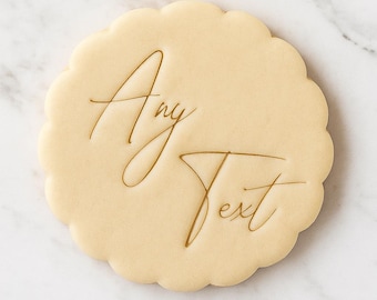Custom Text Cookie Cutter: Personalized Embossed Fondant Stamp