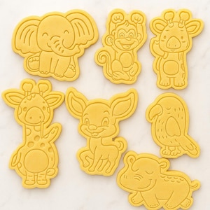 Safari-Tier-Ausstechform-Set: Dschungel-Themaparty, geprägter Fondant-Stempel