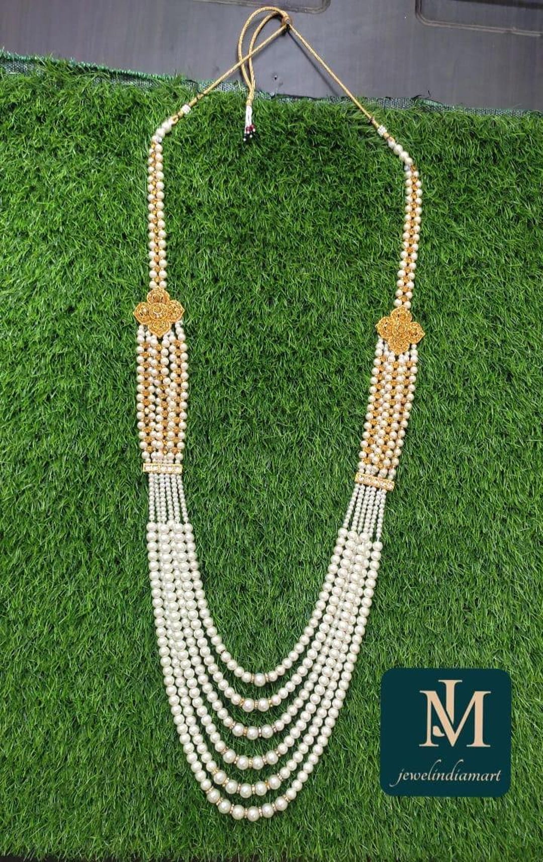 Note Mala Handmade Indian Wedding Groom Necklace: Kundan & Pearl Mala - Etsy
