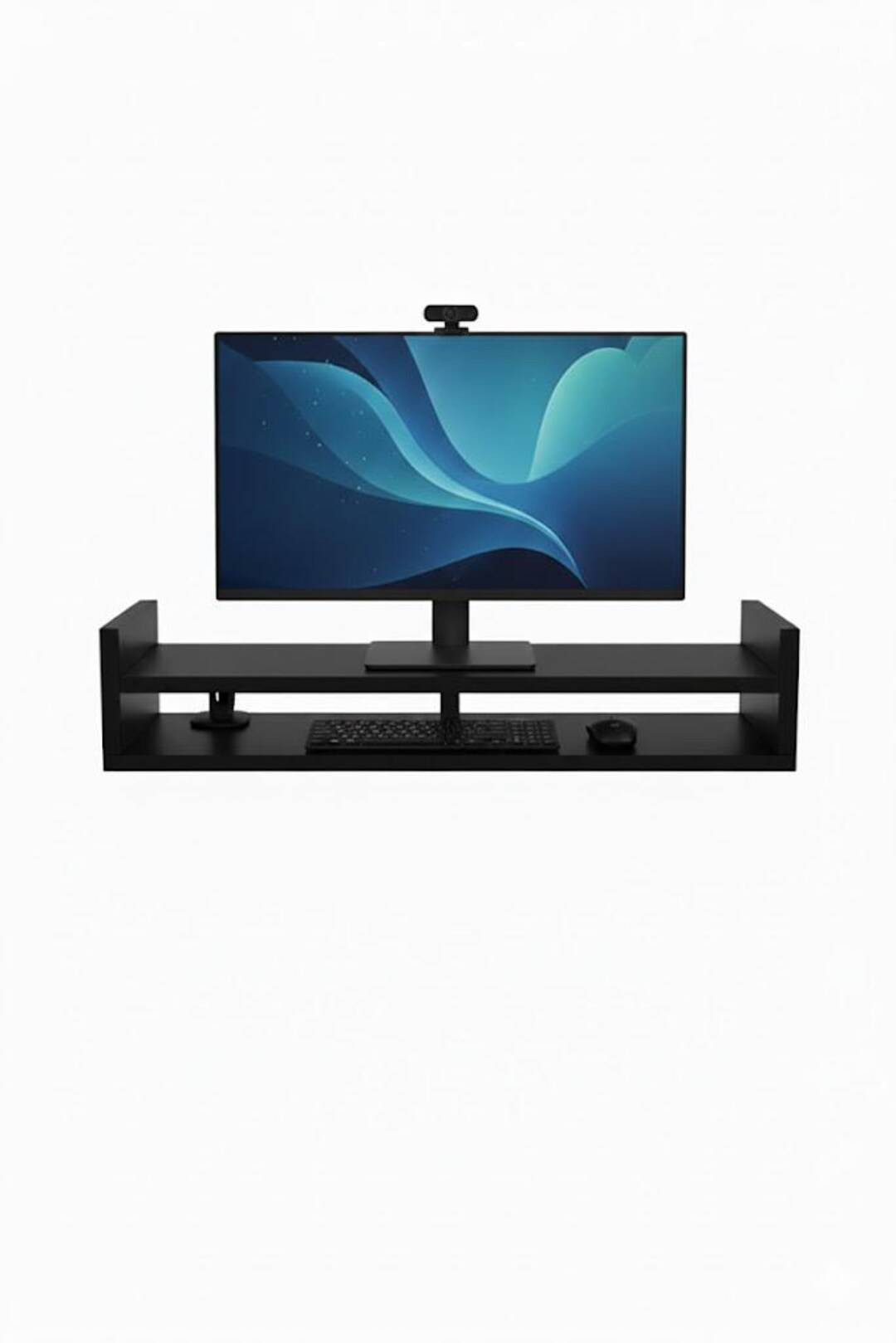 Wooden Monitor Stand With Shelf | Desk Organizer Riser (72 Cm) - Etsy ...