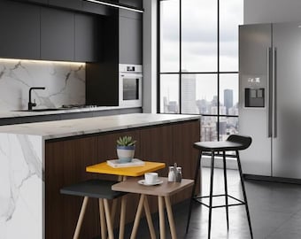 Nestbare bijzettafels, modern houten, Scandinavisch decor, set van 3 vierkante tafels