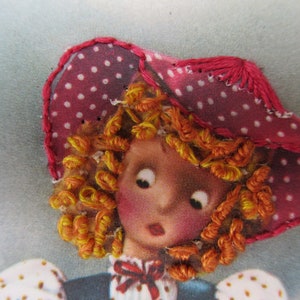 broderie de carte postale vintage - fille
