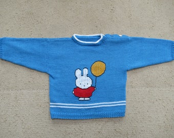 Blue sweater size 92 with bunny