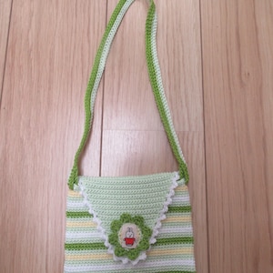 crochet bag for child green with rabbit