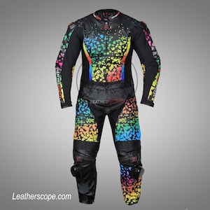 Motorbike Racing Leather Suit/ Multicolor Leather suit/Genuine Cowhide