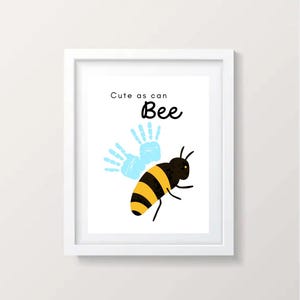 Schattig handafdruk of voetafdruk van bijen | Aandenken babyvoetafdruk | Zomerknutsels voor kinderen | Digitale download