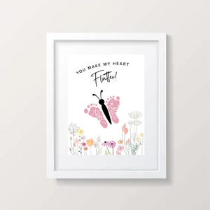 You Make My Heart Flutter Butterfly Handprint & Footprint Craft | Baby Keepsake Printable | Valentine’s Day | Spring Art | Digital Download