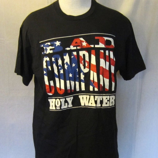 Vintage Amazing 1991 BAD COMPANY BAND Music World Tour Holy Water Graphic Cotton Medium Large T-Shirt