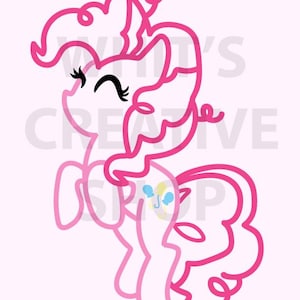 Kontur Pinkie Pie (Fan Art My Little Pony – Pobierz cyfrowo)