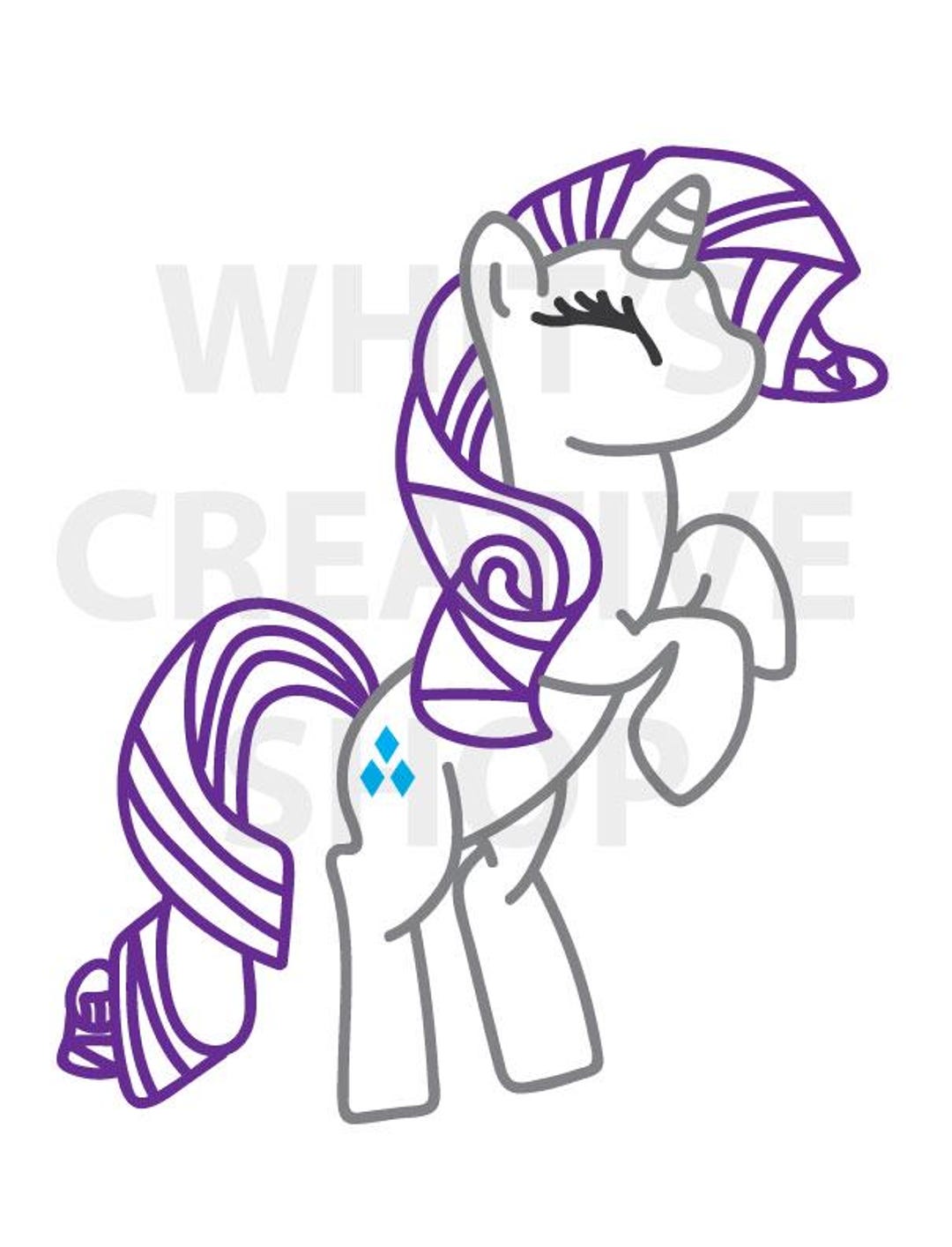 Rarity Outline Art (my Little Pony Fan Art-digital Download) - Etsy