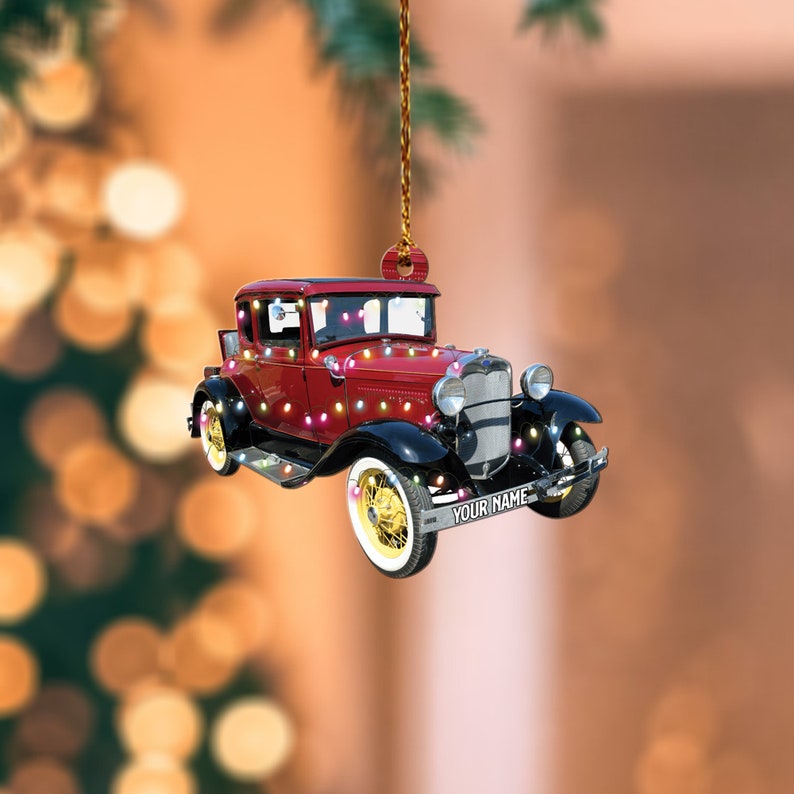 Personalized Vintage Car Christmas Light Car Ornament Car Etsy