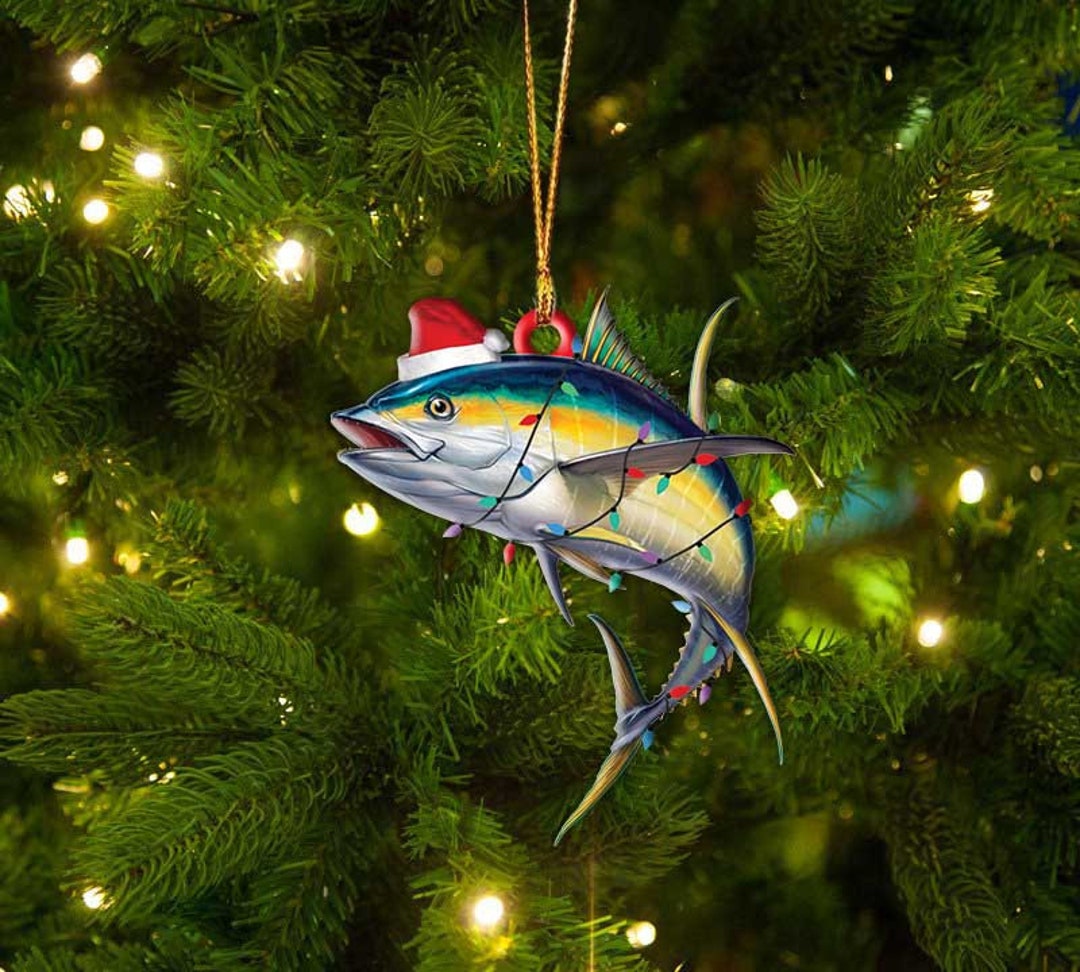 Yellow Tuna Christmas Light Ornament Yellow Tuna Christmas Etsy