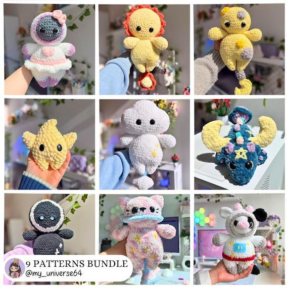 Space Amigurumi Bundle PDF, Astronaut Plushies & Celestial Crochet Patterns Collection