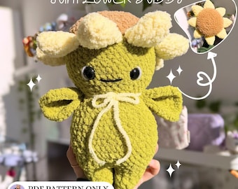 Sunflower Buddy Crochet Pattern PDF , Amigurumi Flower Plush, Kawaii Decor, beginner friendly