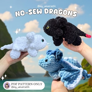 NO SEW dragons BUNDLE crochet pdf patterns