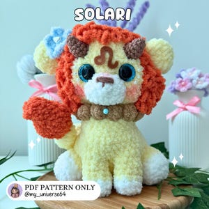 Virkmönster för Solari Lejonet, Kawaii Gosedjur (PDF-mönster)