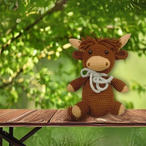 Tiny Highland Cow Crochet Pattern PDF | Cute Baby Cow Amigurumi Pattern | DIY Farm Animal Plushie | Instant Digital Download English