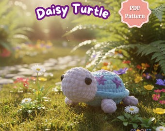 Daisy Turtle Crochet Pattern, No Sew Amigurumi Turtle PDF Crochet Patterns, No Sew Crochet Pattern, Plushie Pattern , Beginner Friendly