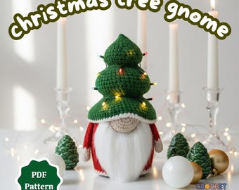 Weihnachtsbaum-Wichtel Häkelanleitung PDF | Amigurumi Weihnachts Wichtel Feiertags Dekor PDF| Handgefertigtes Nordisches Geschenk | Weihnachtliche Häkeldekoration