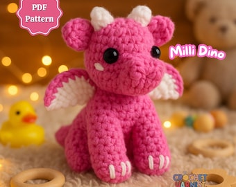 Baby Triceratops Crochet Pattern PDF Crochet Pattern | Dinosaur Pattern, Amigurumi Crochet Patterns, Cute Dino Plush Toy PDF, Mother's Day