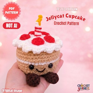 JellyCat Crochet Pattern Cake PDF, Jellycat Inspired Amigurumi Cake Plushie, Strawberry Crochet Cake Pattern, Cute Love Gift