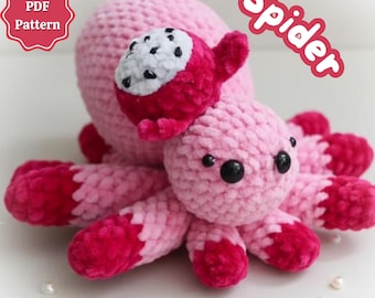 Fruitie Spiders Crochet Patterns , Cute Crochet Spider Amigurumi Pattern – Halloween Plushie PDF – Easy Beginner Toy – No Sew Pattern