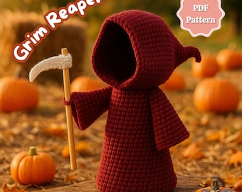 Grim Reaper Crochet Pattern PDF | Halloween Amigurumi Crochet Pattern| DIY Spooky Amigurumi Pattern| Beginner Friendly Ghost Crochet Pattern