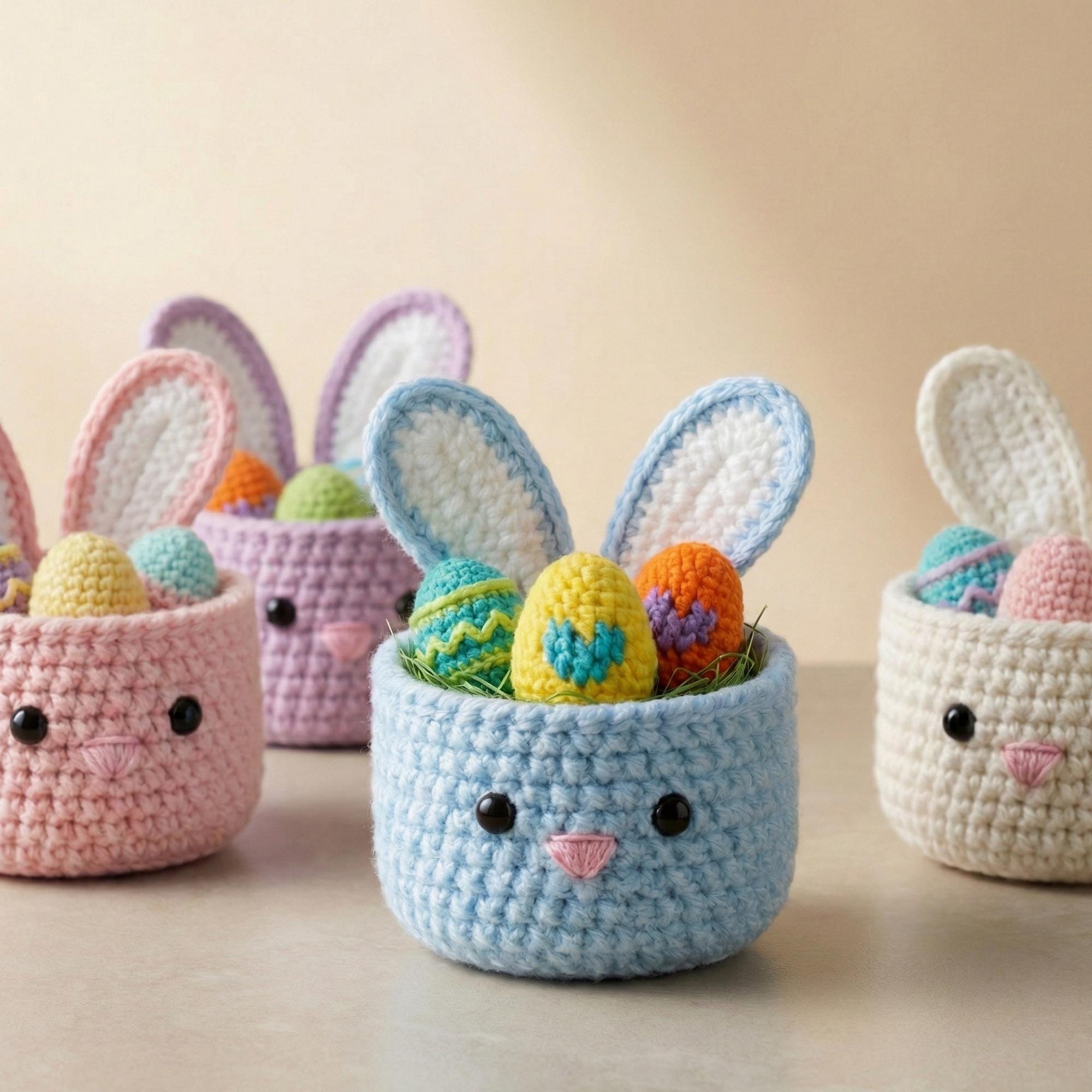 Easter Bunny Basket Crochet Pattern PDF, Spring Decor & Nursery Gift ...