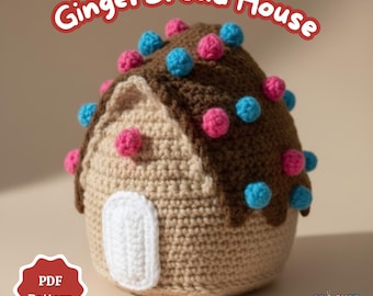 Christmas Crochet Pattern Gingerbread House – Amigurumi Christmas House PDF, Festive Holiday Crochet, Christmas tree decor