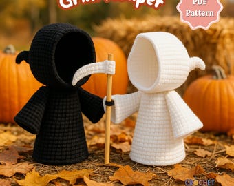 Grim Reaper Crochet Pattern PDF | Halloween Amigurumi Doll Tutorial | DIY Spooky Decor | Beginner Friendly Digital Download