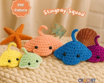 Schema all'uncinetto senza cuciture per una razza in formato PDF / Tutorial per un animale marino in amigurumi / Schema per un peluche all'uncinetto facile per principianti / Download digitale