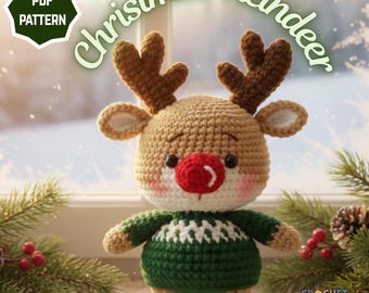 Christmas Reindeer Crochet Pattern PDF | Deer Amigurumi | Christmas Crochet Pattern | Cute Deer Crochet Amigurumi Plush Toy