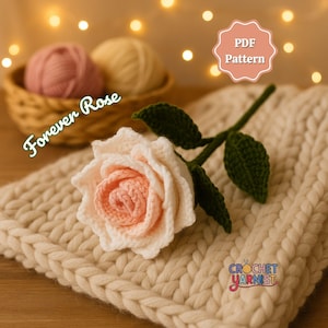 Crochet Rose Pattern: DIY Amigurumi Flower Tutorial (PDF Download)