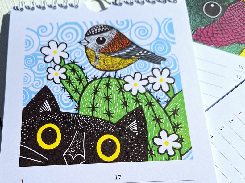 2024 Wall Calendar Linocut Calendar Kat Lendacka Monthly - Etsy