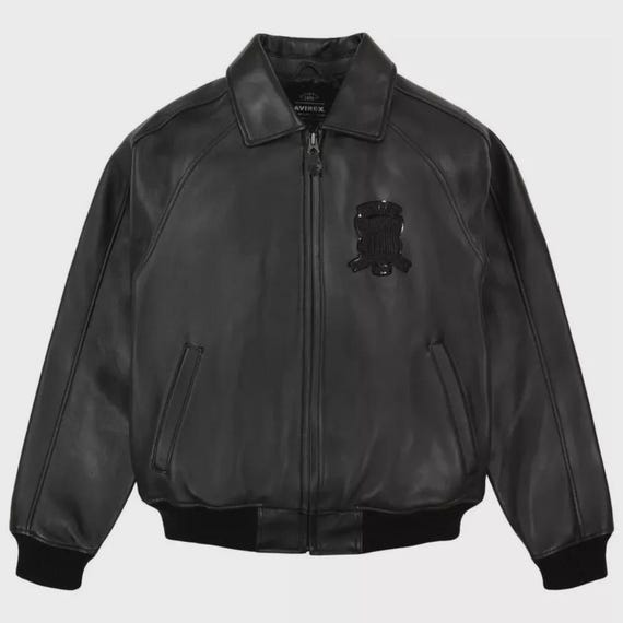 ハンドメイド メンズ ブラック アビレックス レザージャケット | アイ