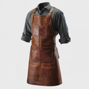 Handmade Leather Apron – Premium Full-Grain Leather Apron for Men & Women – Custom Work Apron for BBQ, Barista, Chef, or Workshop