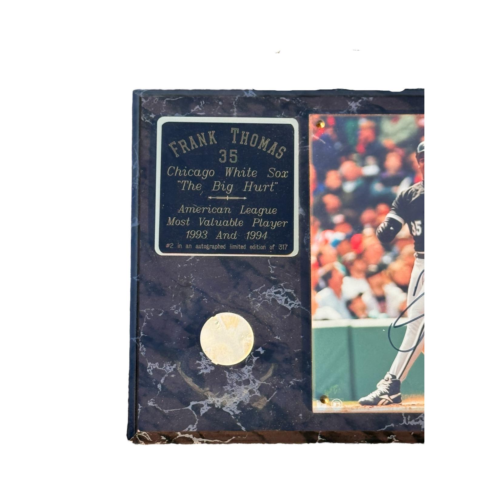 Frank Thomas Signed Plaque Chicago White Sox MVP 