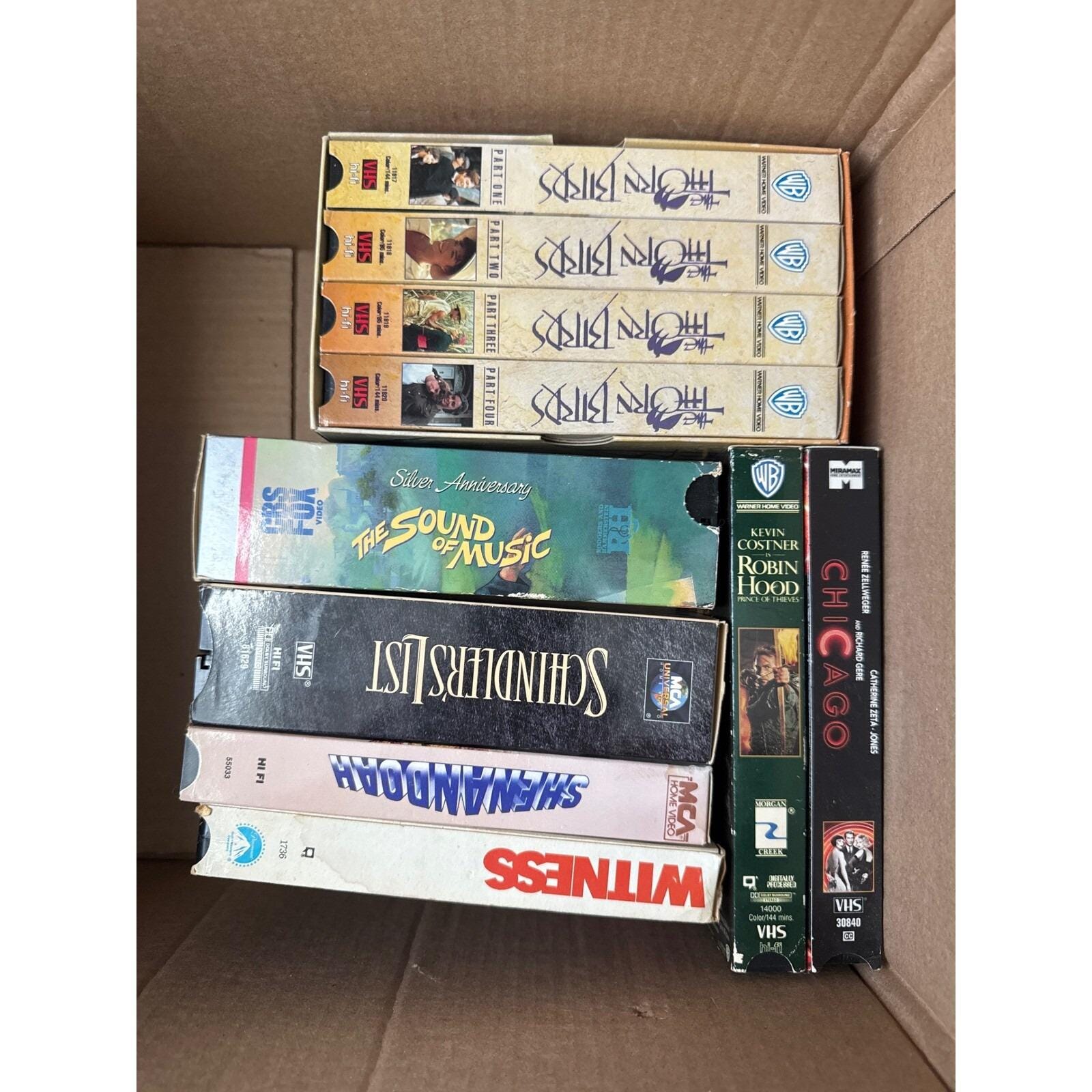 VHS Movies Lot: the Thorn Birds, Sound of Music, Schindler's List