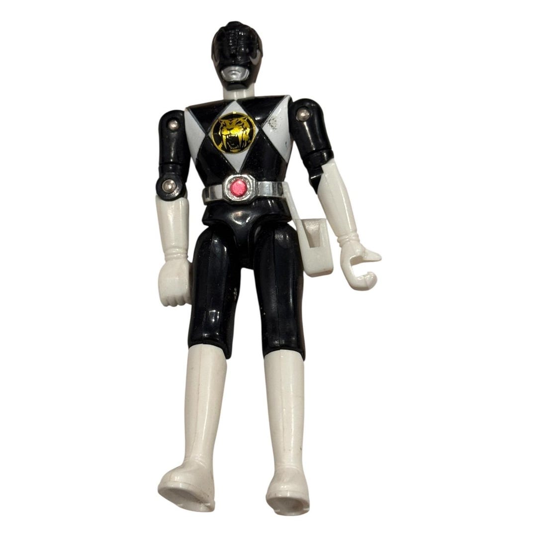 Vintage Power Rangers Black Ranger Action Figure Toy 1993 MMPR Bandai ...