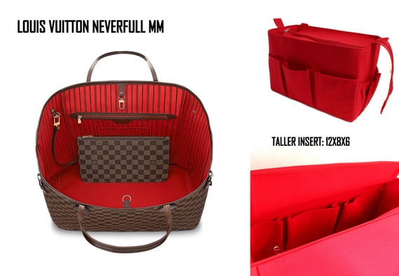 Organizador de bolso taller para Louis Vuitton Neverfull MM con cierre de cremallera Inserto organizador de bolso en rojo Etsy Espana